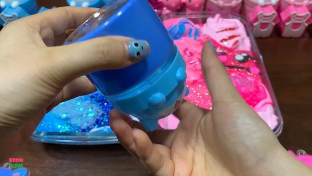 PINK Vs BLUE - Mixing Makeup, CLAY and More Into GLOSSY Slime ! Satisfying Slime Videos #1497