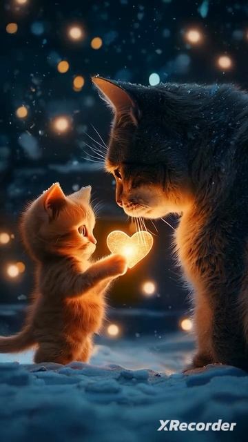 Котенка сердечками