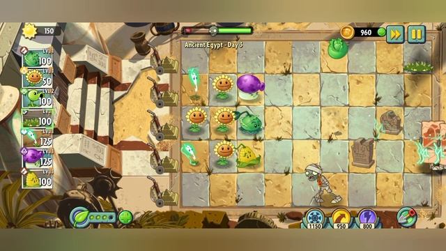 Plants vs zombies 2 -  Egypt- Day 3, Зомби против растений 2 Египет - день 3