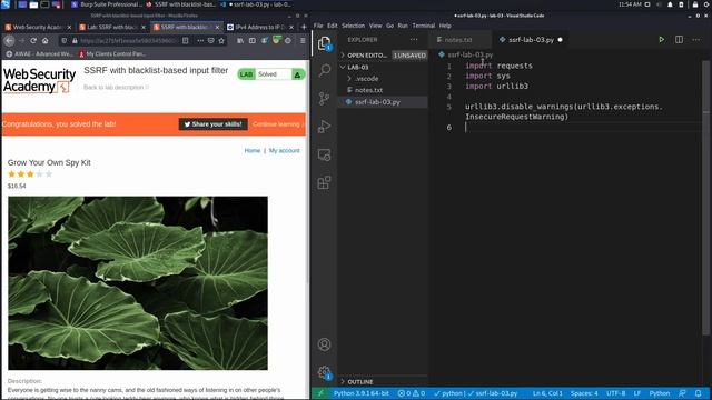 91.Lab #3 SSRF with blacklist-based input filter