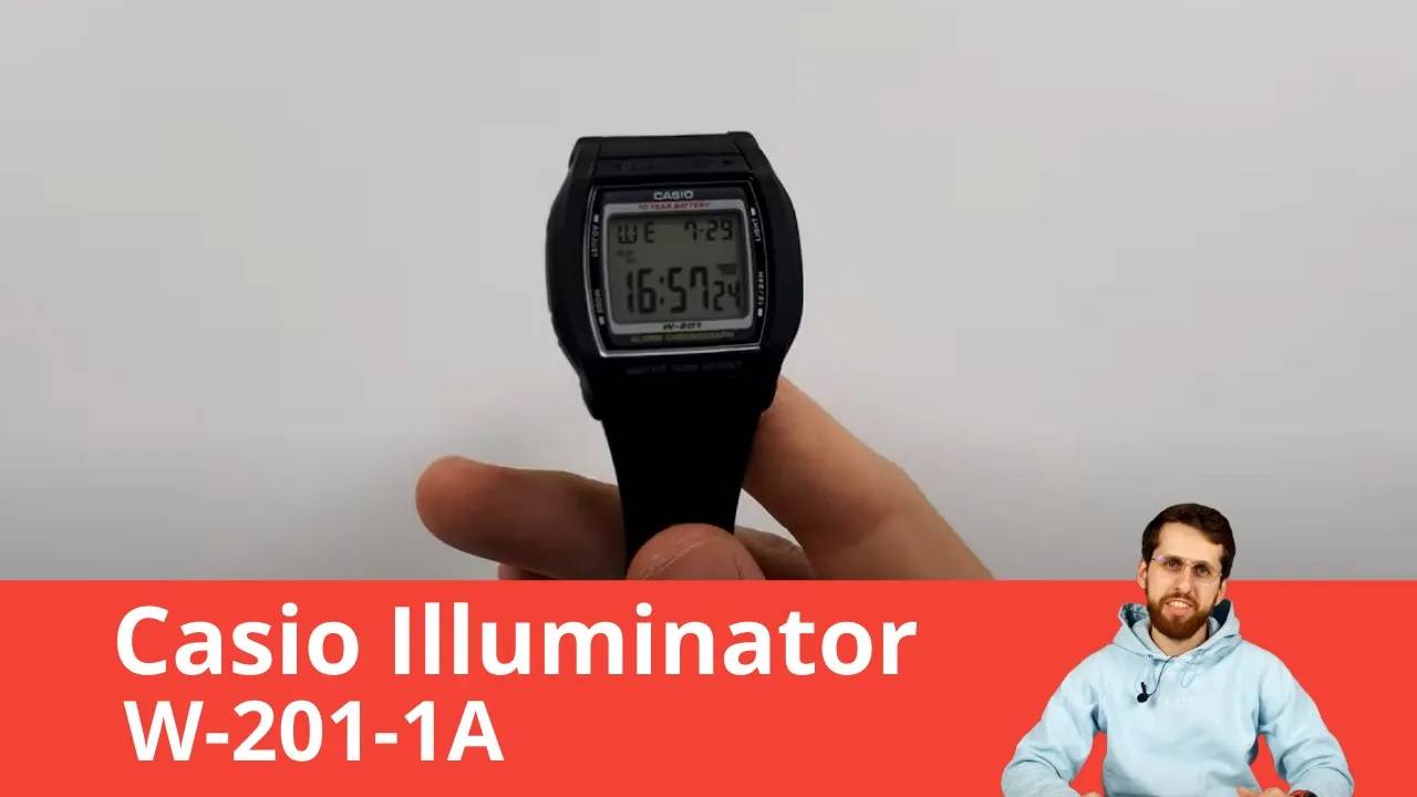 Часы Casio Illuminator W-201-1A. Обзор и настройка