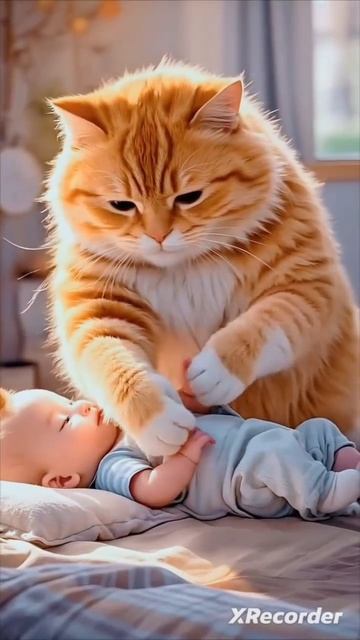 Кошка нашла ребенку