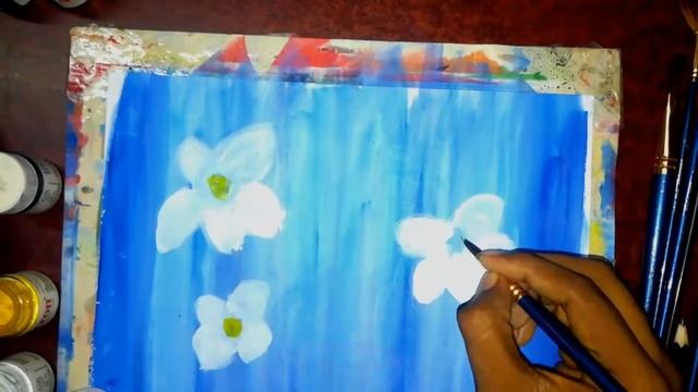Poster colour flower art easy for beginner | art by sheikh sabbir