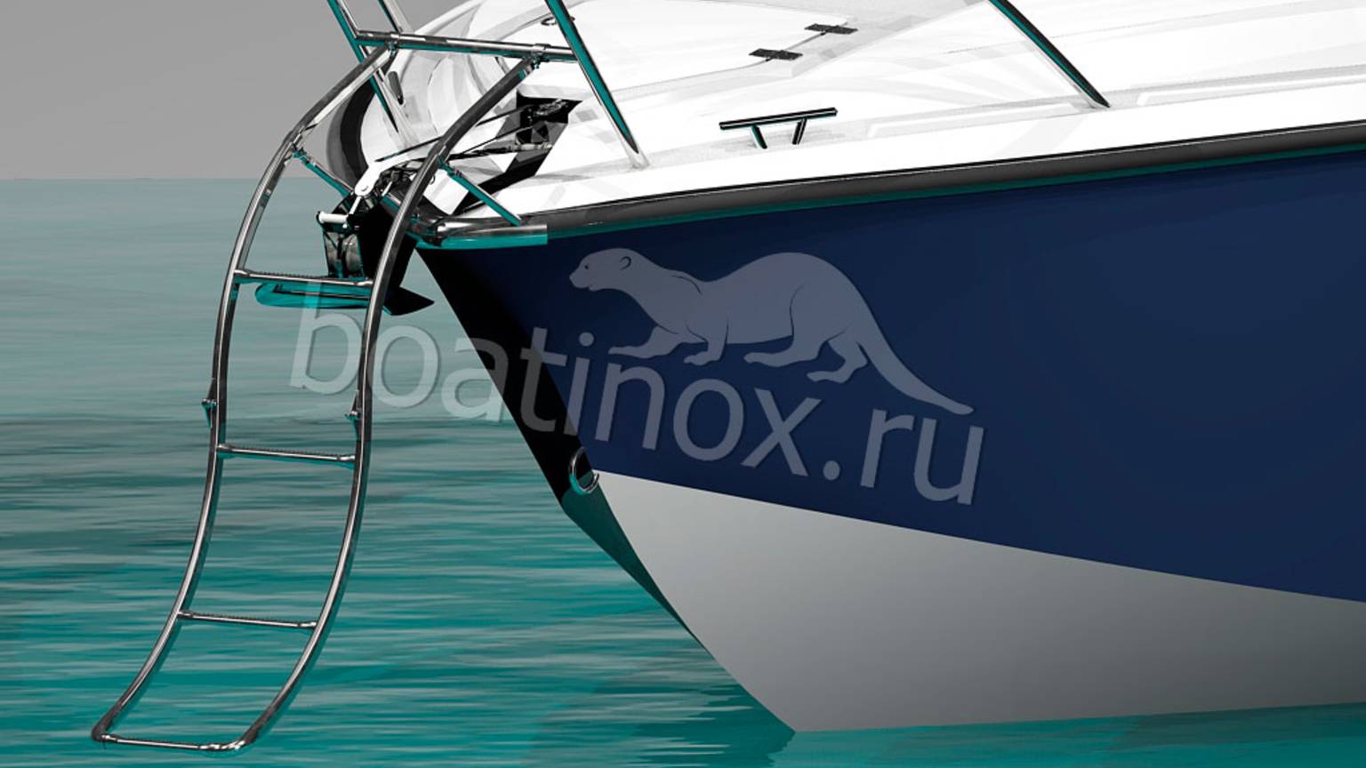 Носовой трап, роульс и якорь Плуг