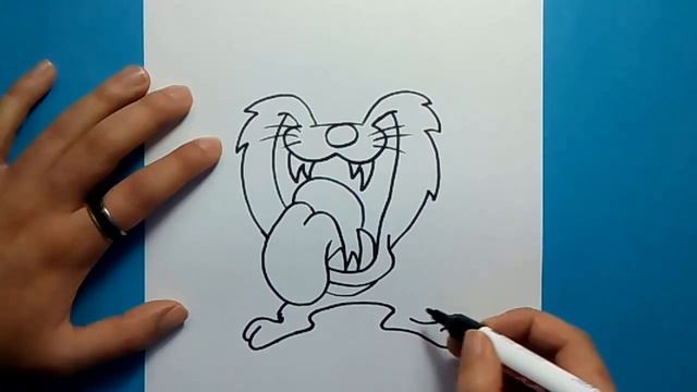 Como dibujar al Demonio de Tasmania paso a paso 2 - Looney Tunes | How to draw Taz 2 - Looney Tunes