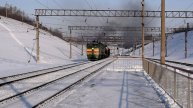 Тепловоз 2ТЭ10М-3035 с продукцией Ростсельмаша. Звук 10Д100.