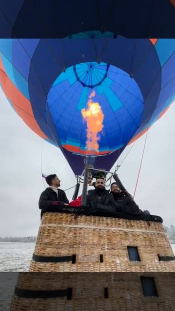 Полет на воздушном шаре зимой🎈🇷🇺 #зима #подмосковье #полет