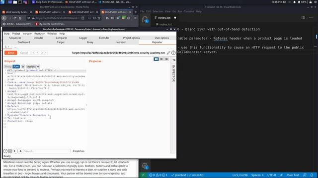 94.Lab #6 Blind SSRF with out-of-band detection