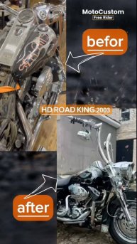 ✌️HDRoadKing2003 BEFOR🙊AFTER💥 #hd#мотоизсша#харлейдэвидсон#кастом#мото#roadking#harley#moto#short