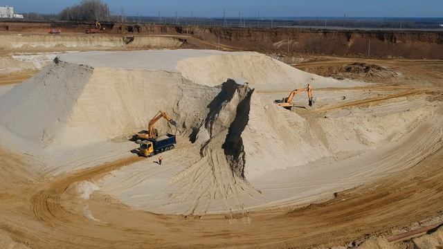 Карьеры песчаные с высоты птичьего полёта