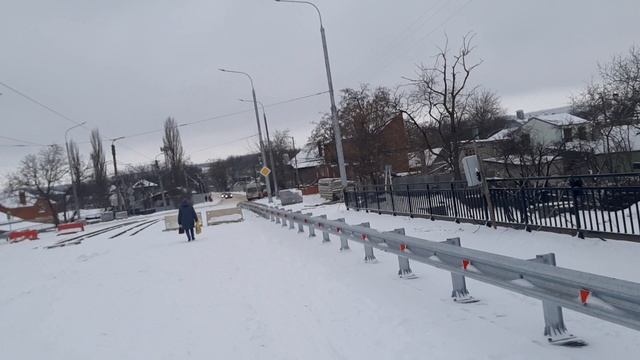 Мост в Пятигорске через реку Подкумок в Горячеводске 19.02.2025