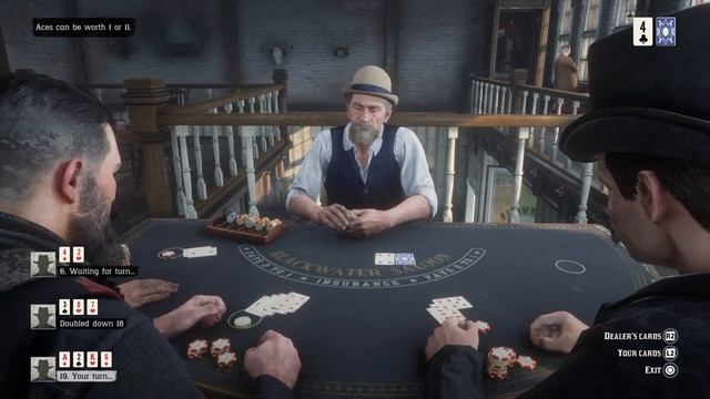 RDR2 - Gambler Challenge 8 - Black Jack - Perfect Hand