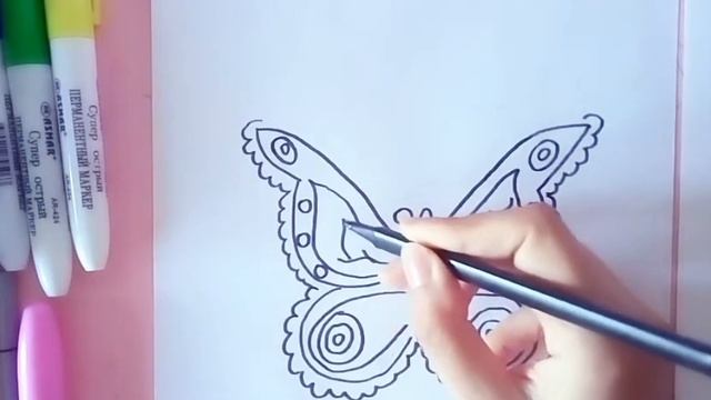 Как нарисовать красивую бабочку!🥰