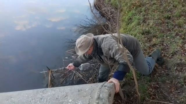 Осеннее испытание раколовки.