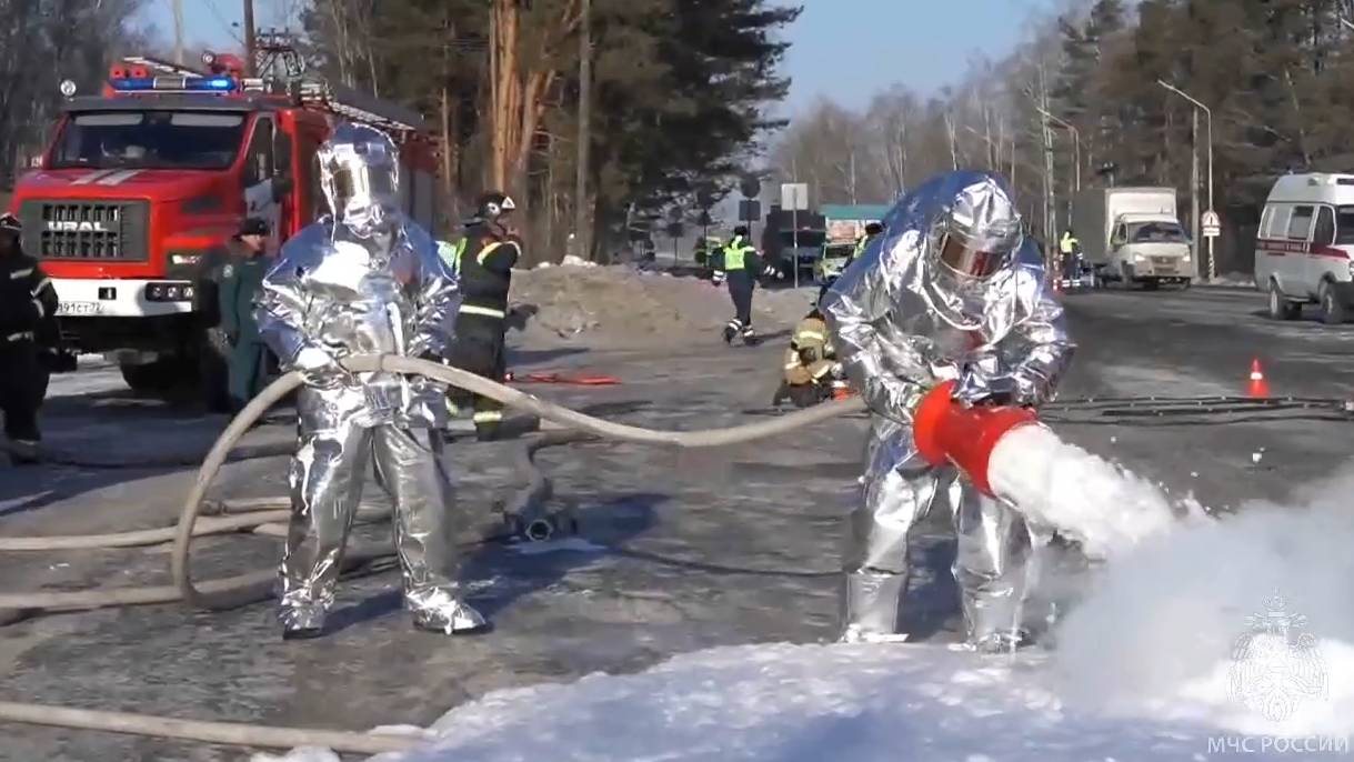 В Ялуторовске состоялись учения по ликвидации последствий ДТП