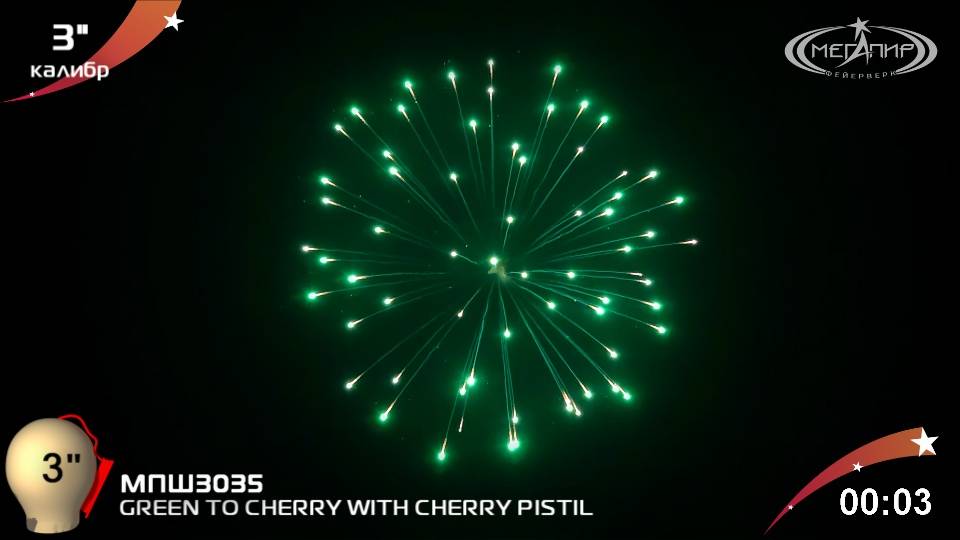 GREEN TO CHERRY WITH CHERRY PISTIL MПШ3035