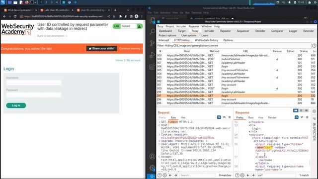 11.Lab #9 User ID controlled by request parameter with data leakage in  title