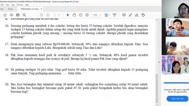Pembelajaran matematika kelas 6, Senin/13 September 2021