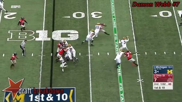 Damon Webb (Ohio State S) vs Michigan 2016