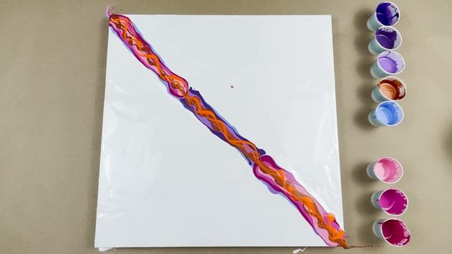 Beautiful Dutch Pour - Acrylic Pouring Violet/Purple and Pink!
