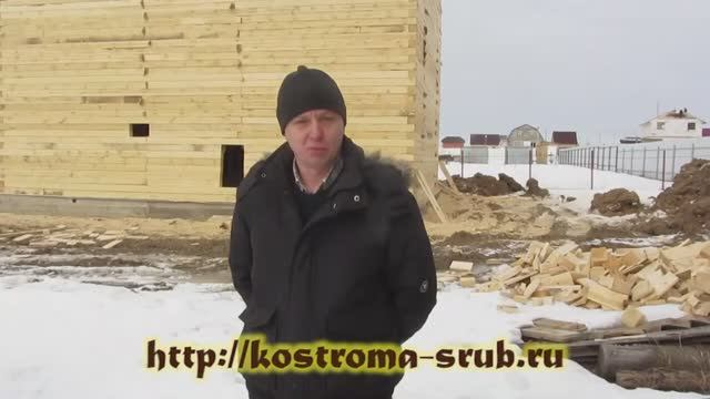 Двухэтажный дом из бруса по типовому проекту. 30 апреля 2014 г