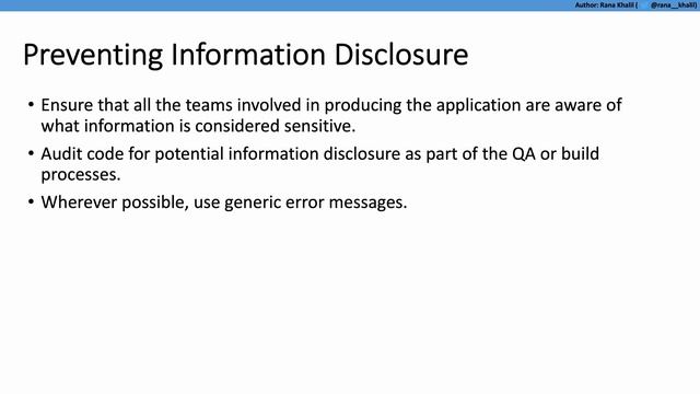 81 How to Prevent Information Disclosure Vulnerabilities