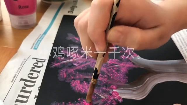 painting cherry blossoms acrylics