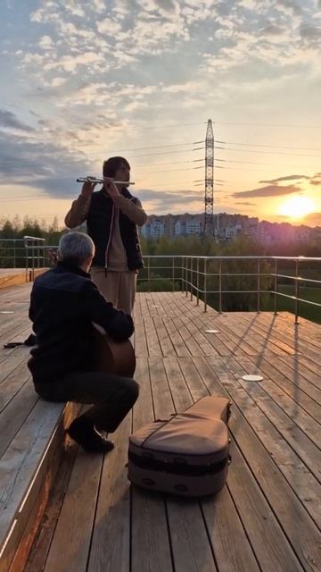Майский закат и красивый дуэт на смотровой площадке ландшафтного парка "Митино" ❤️