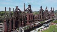 INCREDIBLE STEEL MILL VIDEO from DRONE! 5 BLAST FURNACES!!