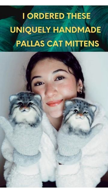 3D Animal Mittens - Pallas Cat Wild Cats Lovers
