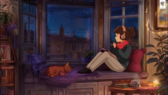 lofi girl в полночь 📚 [lofi хип-хоп] 🎶🌙