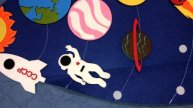 Космическая ракета космос планеты звезды спутник космонавт инопланетяне нло игрушки из фетра