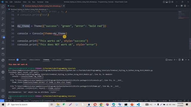 Programming Tutorials #001 | Terminal Styling in Python Using Rich Module