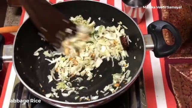 Cabbage Rice / முட்டைக்கோஸ் சாதம் / Lunch Box / South Indian Lunch / மதிய உணவு