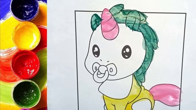 How to draw unicorn | Bolalar uchun yagona shoxli rasm chizish | Сурет салу жалғыз мүйізді