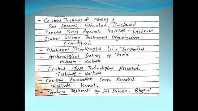 GPSC TUTORIAL 2 IMP RESEARCH INSTITUTES OF INDIA GENERAL KNOWLEDGE