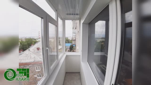 Остекление и отделка балкона по ул. Орджоникидзе в Уфе от компании ОКНА ОНЛАЙН