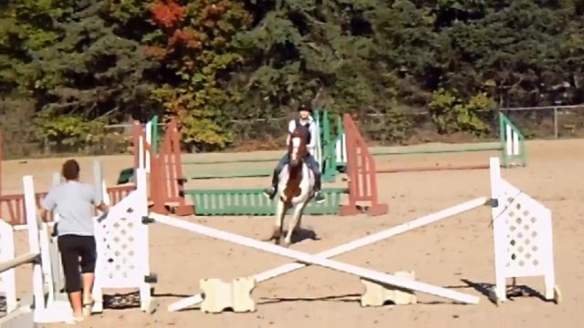 FALLING OFF MY PONY! Jumping the 4 leaf clover exercise!!!!