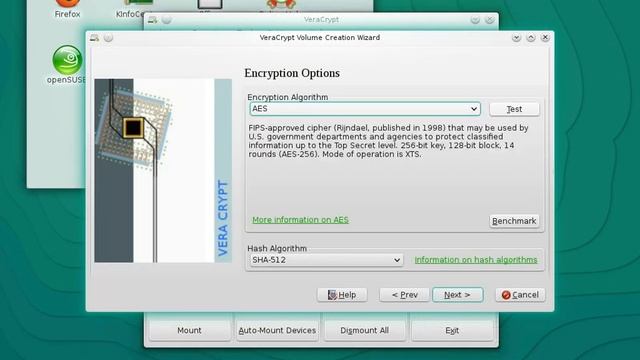 VeraCrypt OpenSuse 13.2 64bit Container Creation