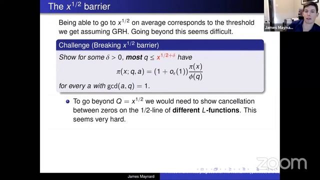 James Maynard| Primes in arithmetic progressions: The Riemann Hypothesis - and beyond!