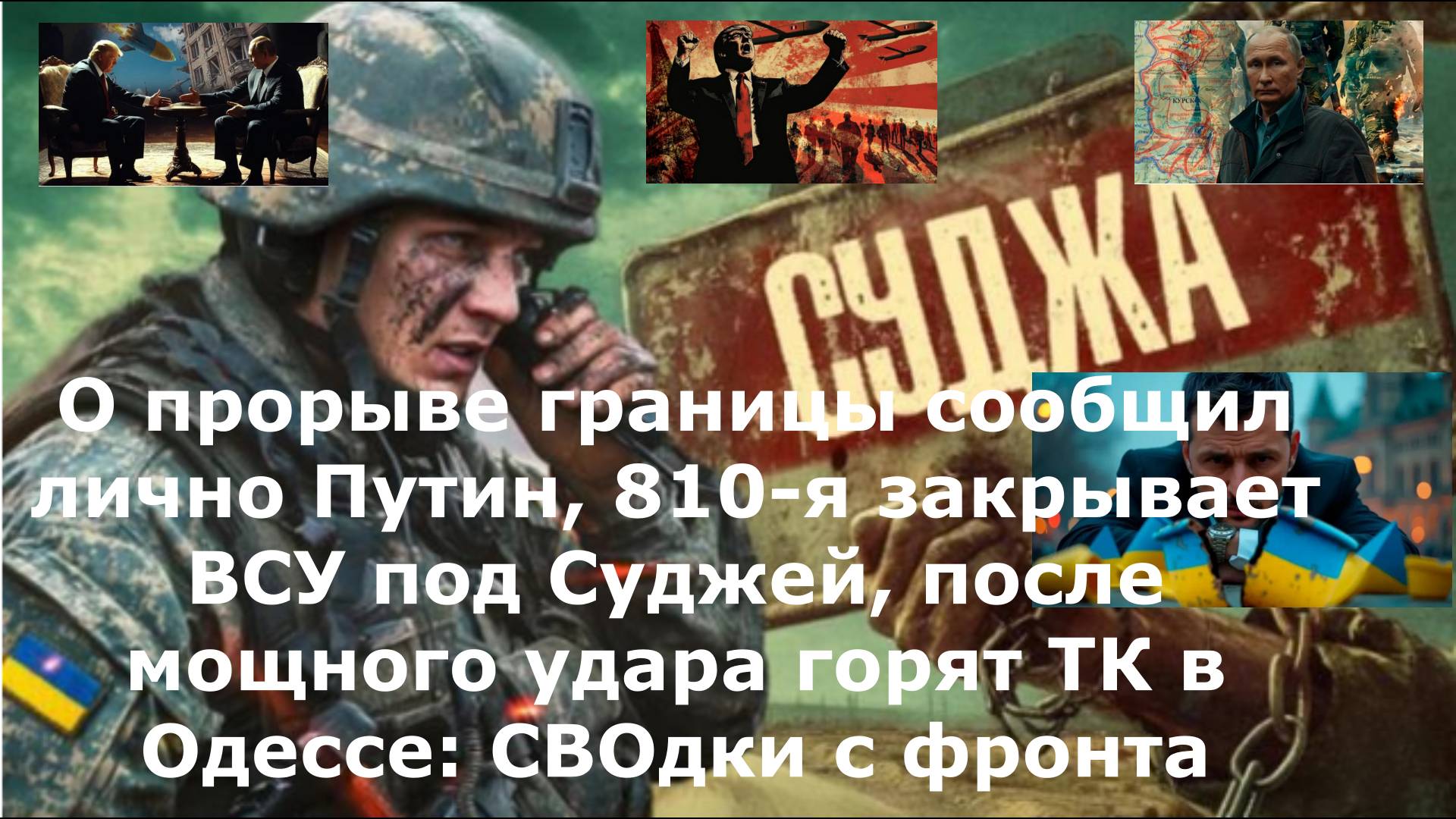 О прорыве границы сообщил лично Путин, 810-я закрывает ВСУ под Суджей, после мощного удара горят ТК