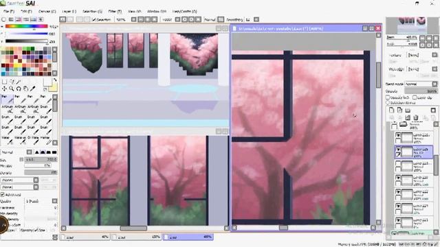 『SAI』SpeedPaint ≡ How to coloring windows : Step by Step (วิธีลงสีหน้าต่าง)