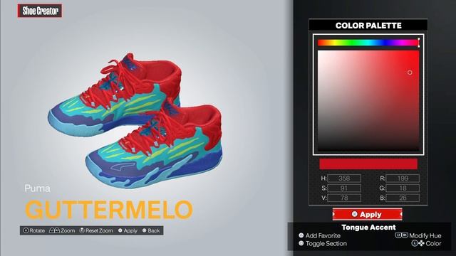 Puma MB 03: Hills,Toxic,Guttermelo NBA2K24 SHOE CREATOR