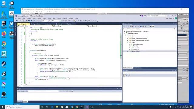 Programming Unity: Using Coroutines as part of a Camera Motion system tutorial
