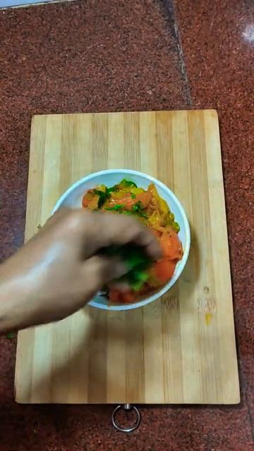 Capcicum, green onion, carrot & tomato's mix veg . Very tasty must try this.