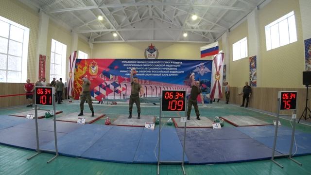 Чемпионат Вооруженных Сил РФ по Армейскому рывку гири 3 гр 65 кг Сапаркин Сотников