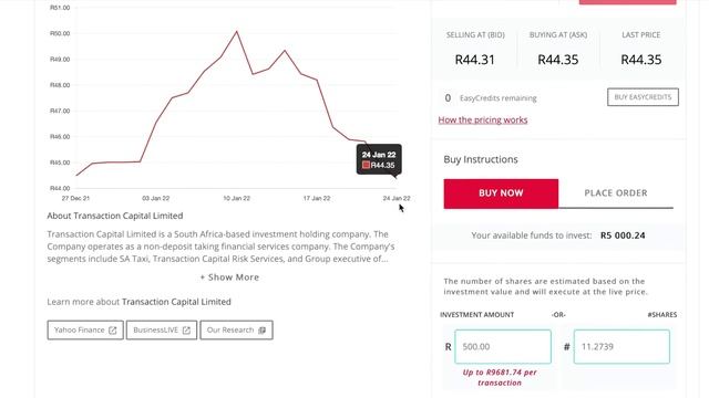 Investing for beginners EasyEquities ZAR | Regular Investing | Buy Order Type | Pending Order | JSE