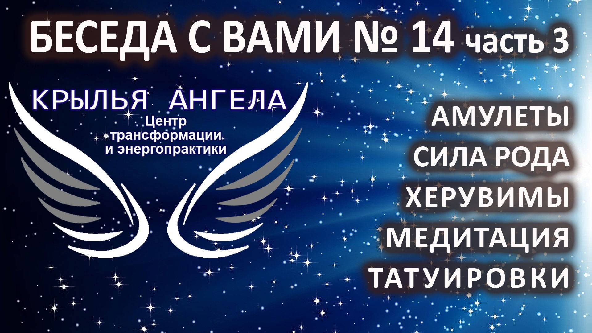 Беседа с вами №14 часть 3. Амулеты. Сила рода. Херувимы. Медитация. Татуировки. Аскезы. Тонкий мир.