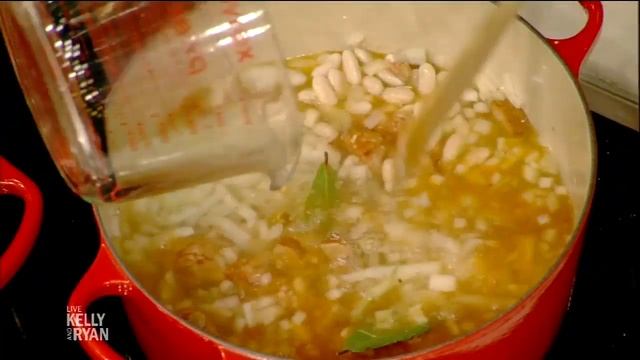 Aaron Sanchez Makes Caldo Gallegos of White Bean, Chorizo, and Swiss Chard