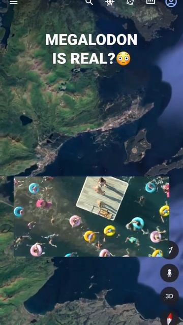 I Found Megalodon On Google Maps! 🌎🦈 #shorts #googleearth #googlemaps